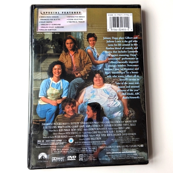 2/$15 NWT Sealed What's Eating Gilbert Grape Widescreen DVD - Picture 2 of 2